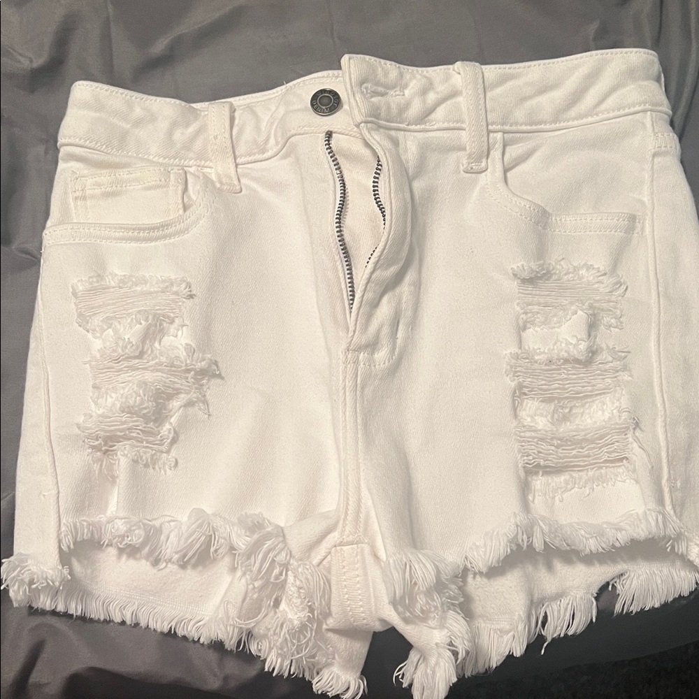 Windsor White Frayed Jean Shorts